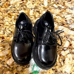 Rockport 4.5 toddler black patent dress shoes